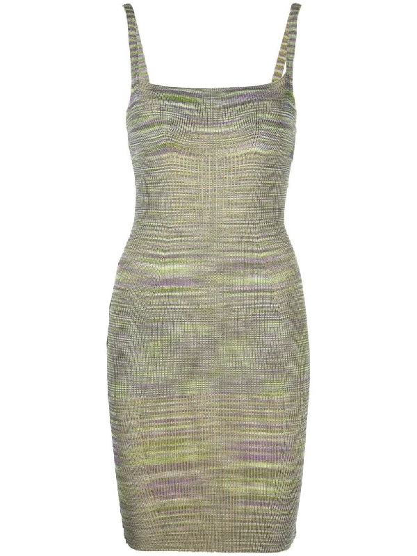 Multicolor Cutout Knit One-Piece Dress