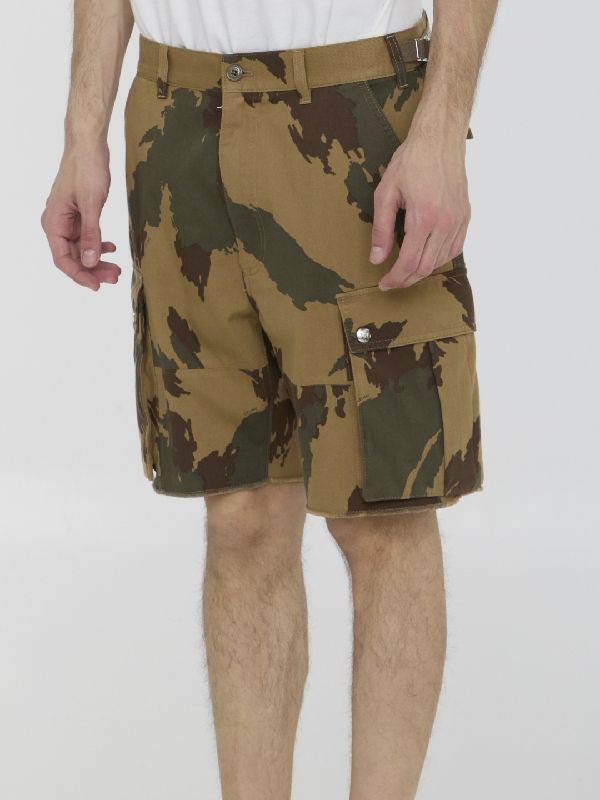 Camouflage Cotton Cargo Shorts