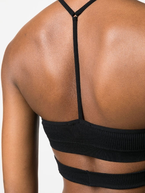 Cutout Halterneck Strap Crop Top