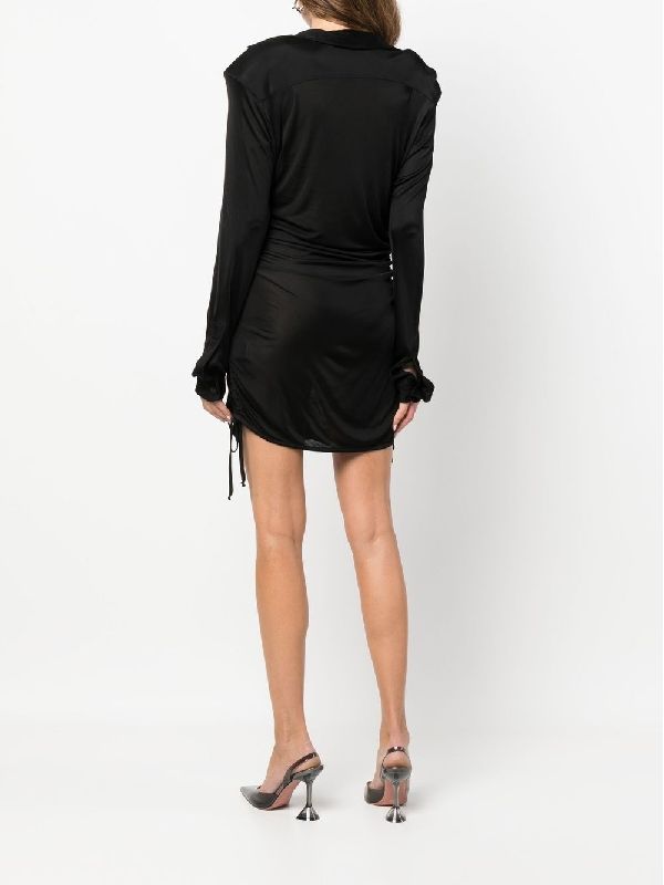 Side Shirring Shirt Dress