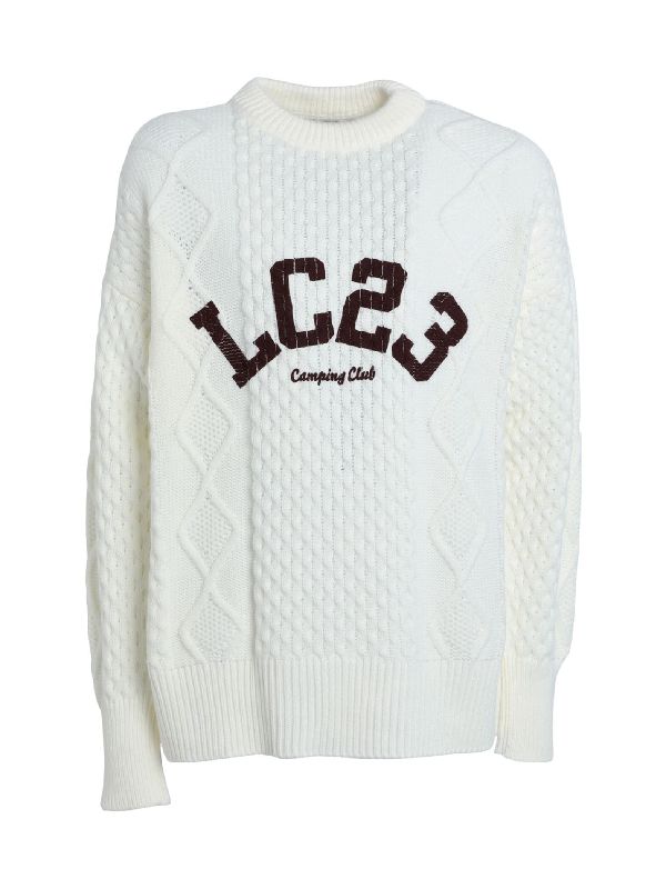 Logo Print Cable Knit