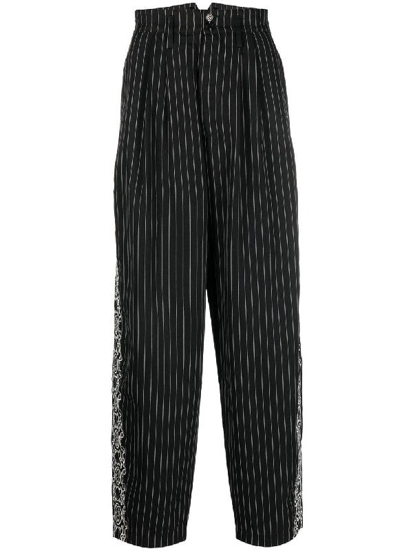 Back Belted Pinstripe Pants