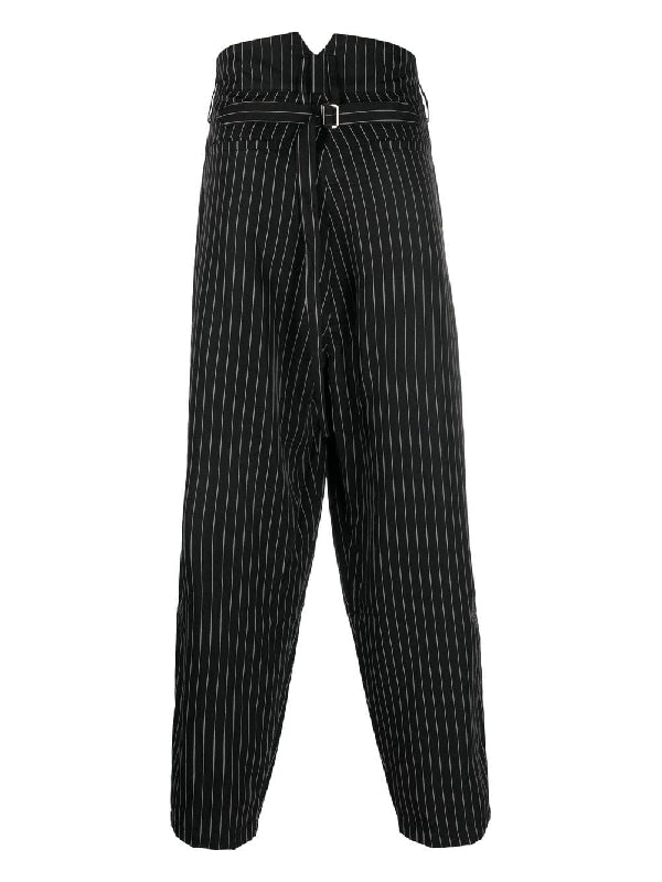 Back Belted Pinstripe Pants