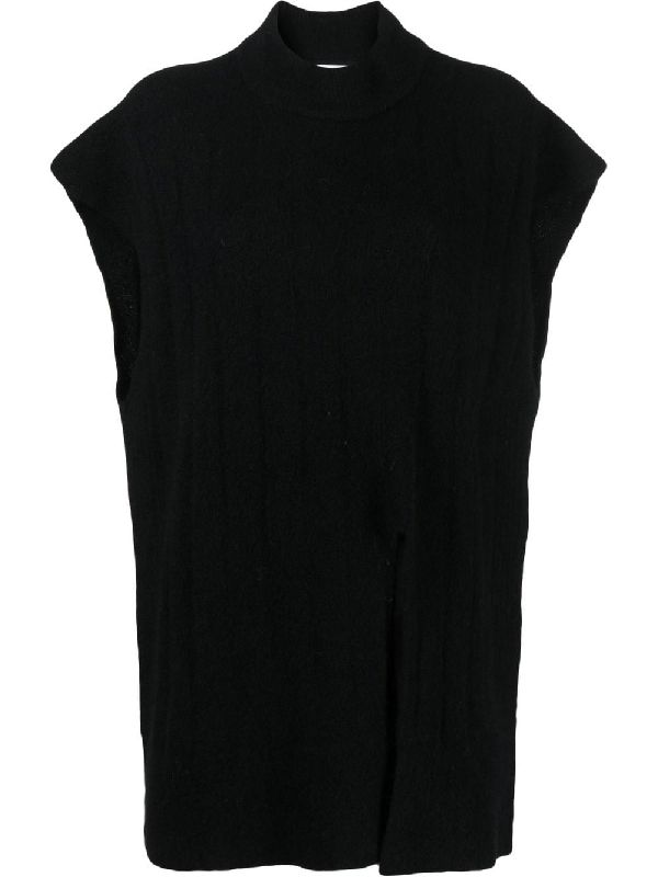 Ame Front Slit Knit Vest