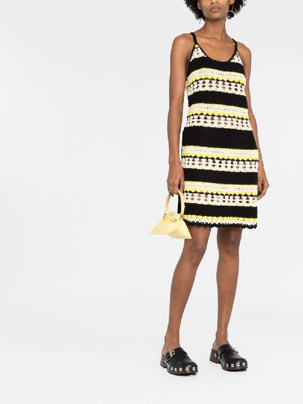 Stripe Crochet Slip Dress