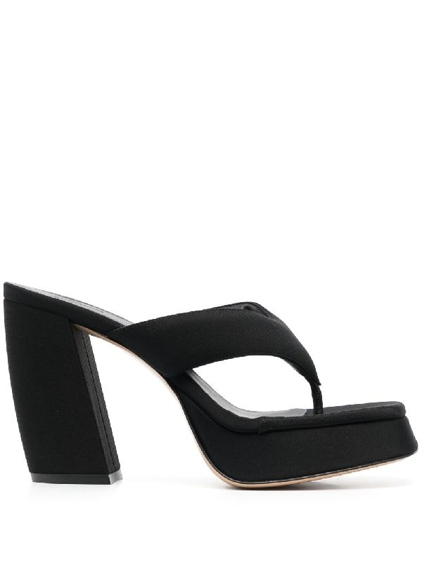 Square Toe Flip-Flop Mule Heel