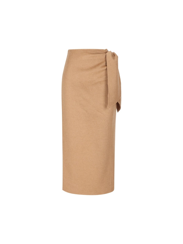 Acline Camel Wool Skirt - Jente