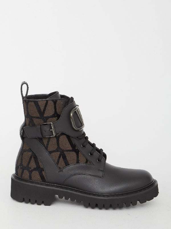 Jacquard Iconography Combat Boots