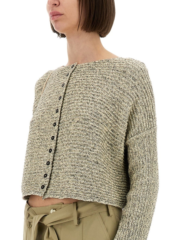 Round Neck Crop Cardigan