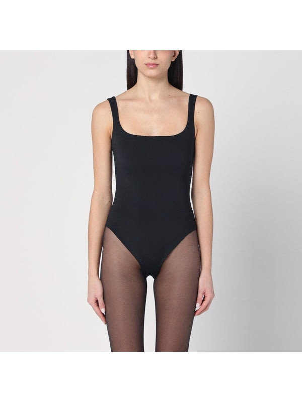 Wide Neck Nylon Blend Bodysuit