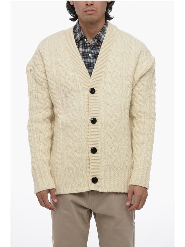 Aran Cable Wool Cardigan