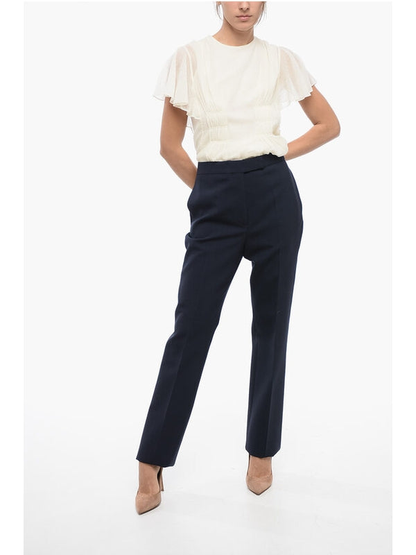 ネイビーウールテーラードパンツ