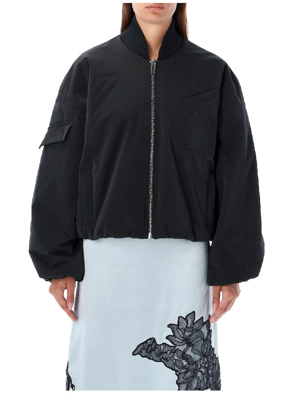 GANNI - Logo Oversized Bomber Jacket - Jente
