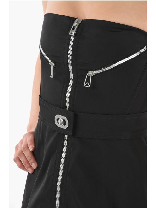 Zipper Detail Strapless Dress