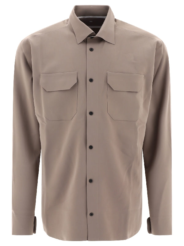 Flap Pocket Grey Shirt