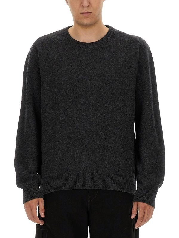 Crewneck Long-sleeve Wool Sweater