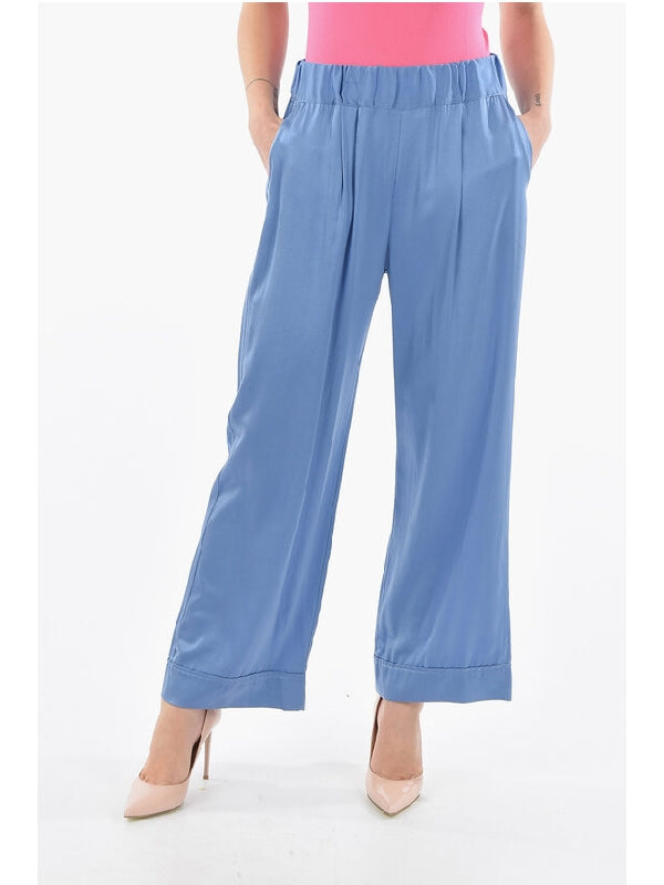 Solid Color Silk PERLA Pants Casual Pants - jentestore_global