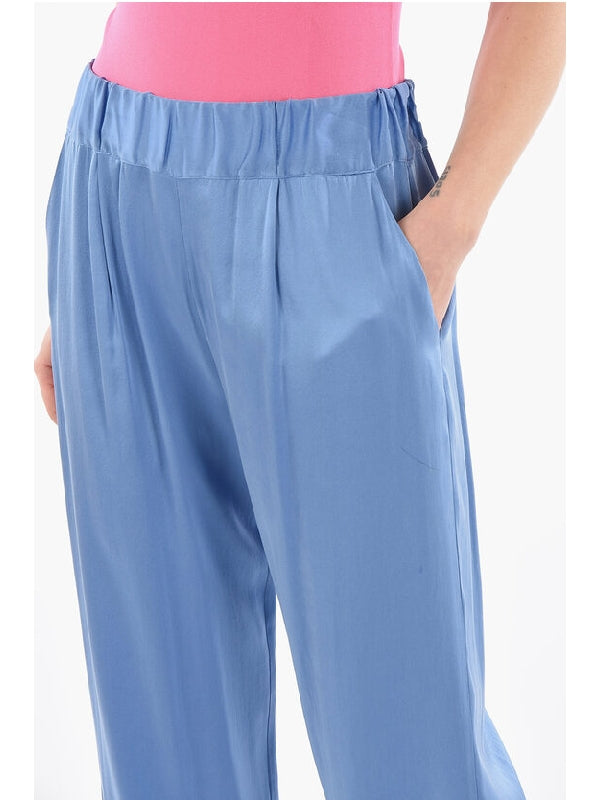 Solid Color Silk PERLA Pants Casual Pants - jentestore_global