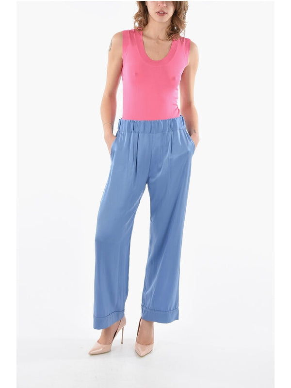 Solid Color Silk PERLA Pants Casual Pants - jentestore_global