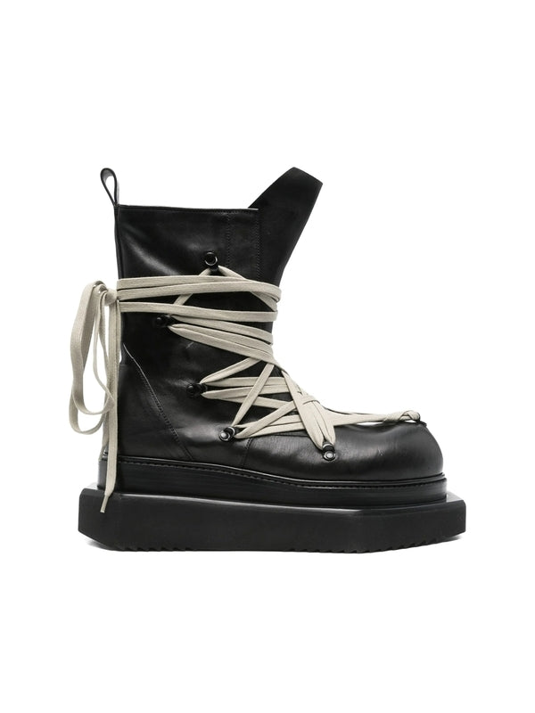 Rick Owens Black Lace-Up Boots