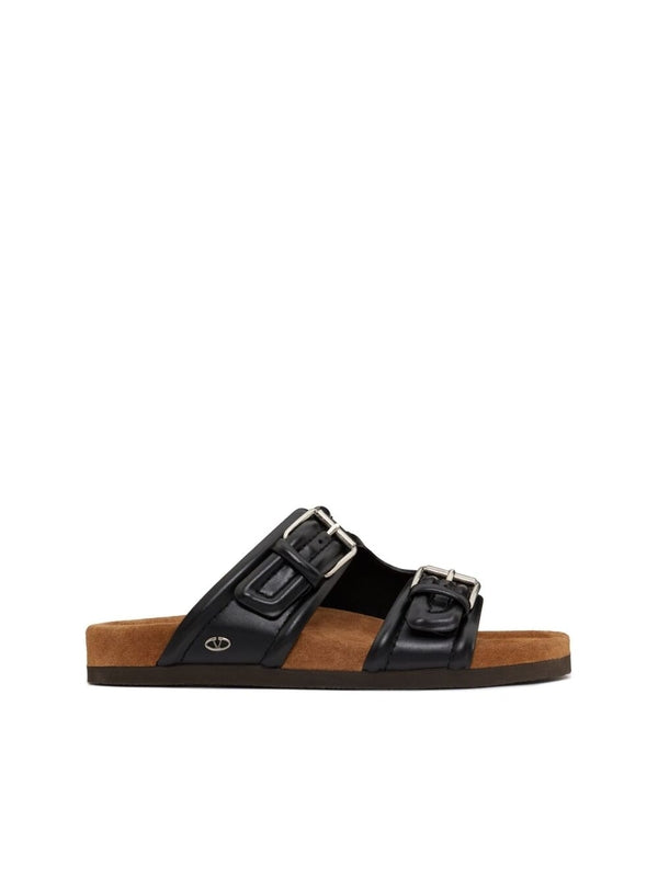 V Logo Double Strap Sandals