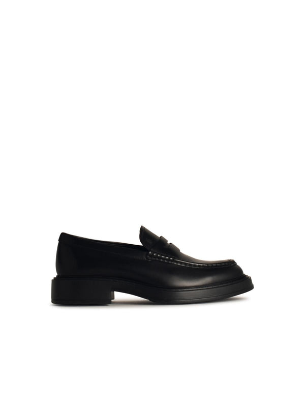 Black Leather Penny Loafers