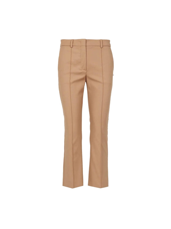 Beige Cotton Nylon Pants