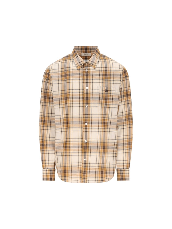 Celine Beige Checked Shirts