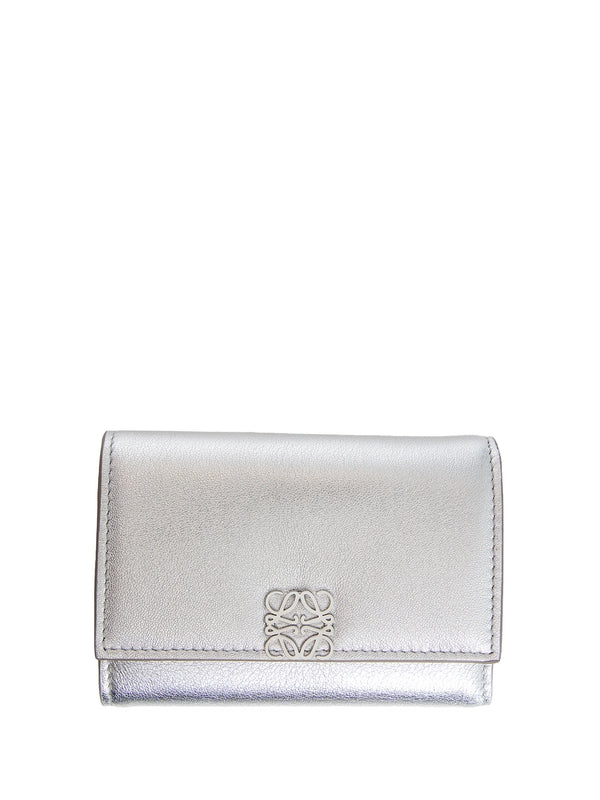 Anagram Logo Metallic Leather Wallet