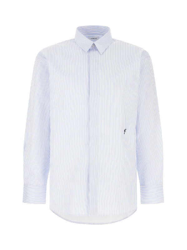 F Embroidery Stripe Shirt