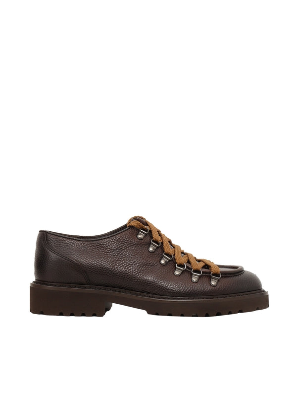 Brown Calfskin Lace-Up Shoes