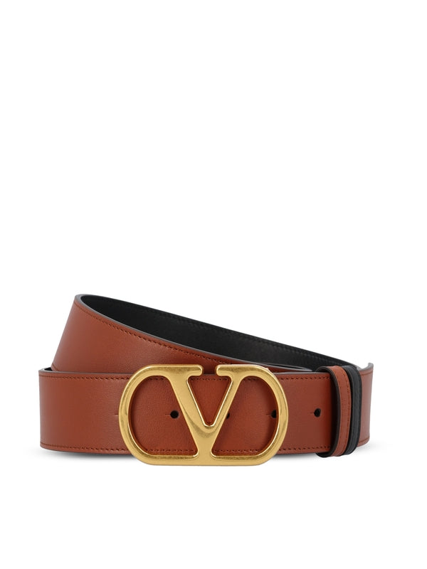 Valentino Brown Black Leather Belts