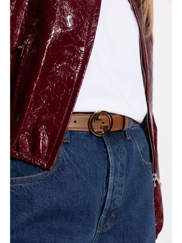 Blondie Logo Metal Buckle
  Leather Belt