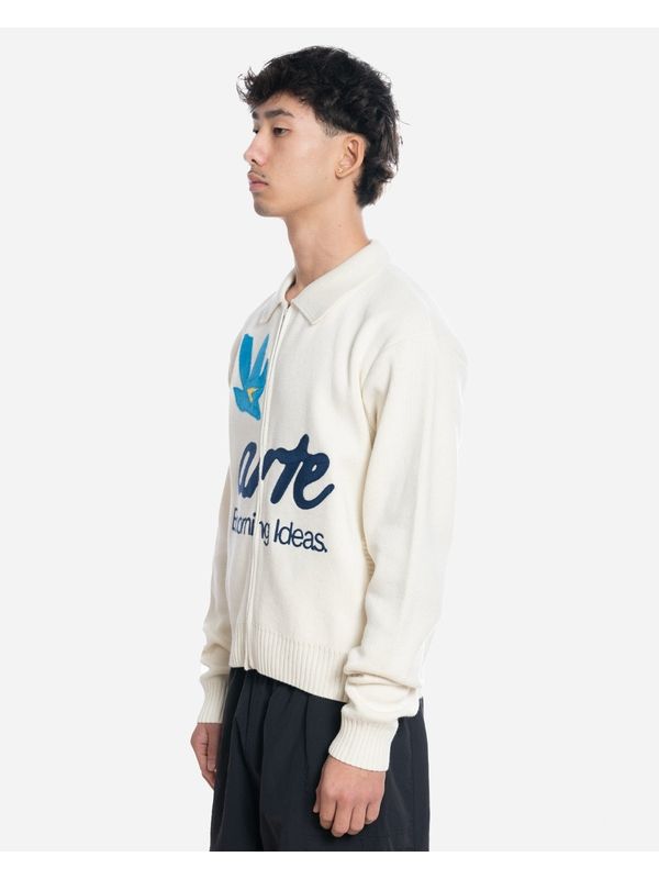 Logo Zip-Up Cotton Cardigan