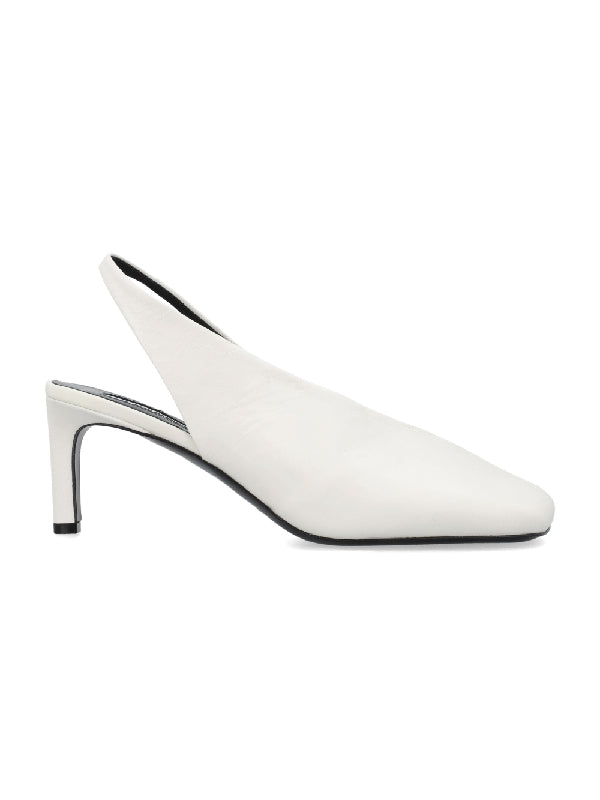 White Leather Slingback Heel