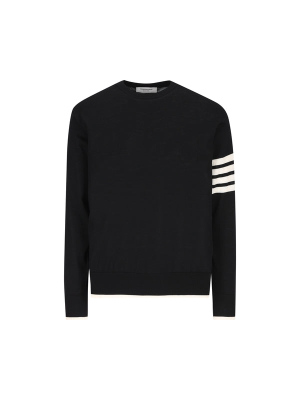 4-Bar Crewneck Wool Knit