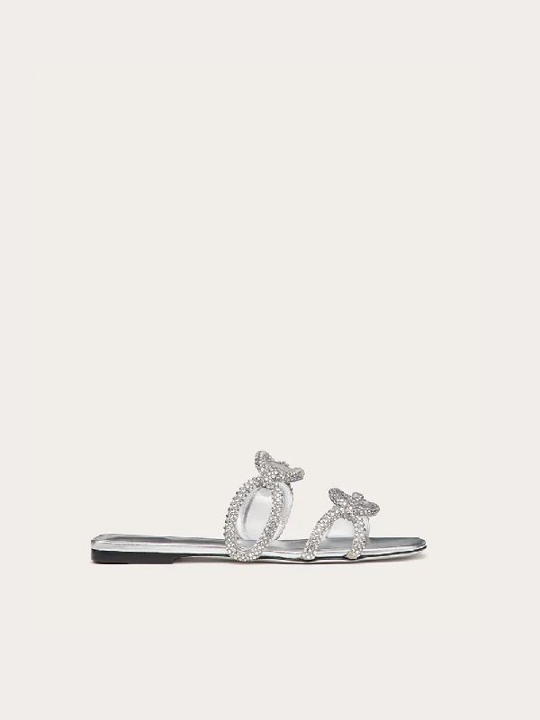 1967 Silver Jewel Transparent Insert Sandals