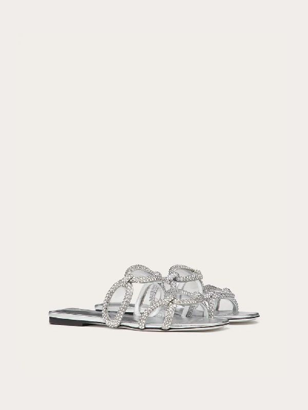 1967 Silver Jewel Transparent Insert Sandals