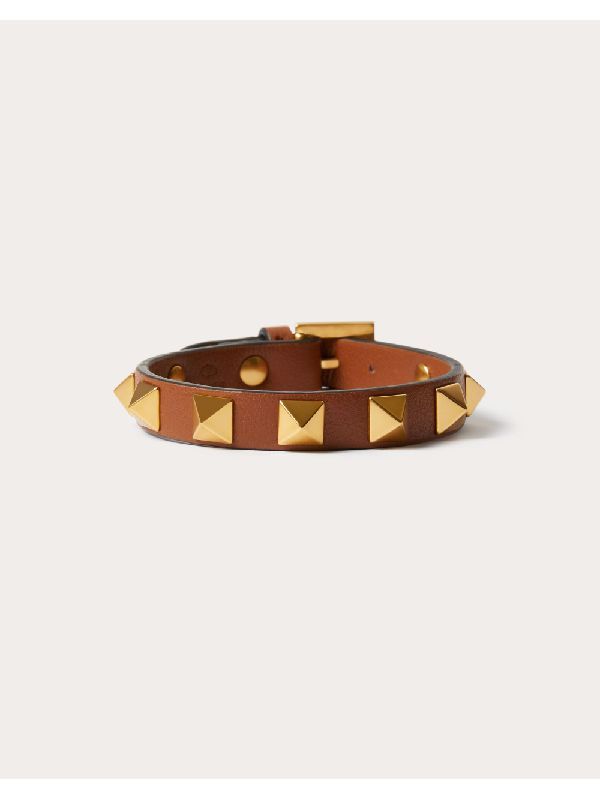 Rockstud Metal Calfskin Bracelet