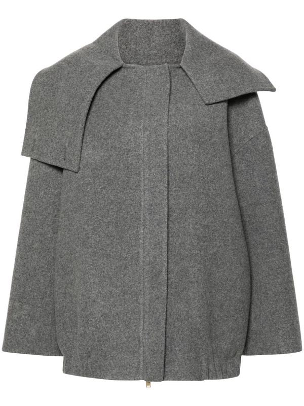 Asymmetric Collar Wool Jacket