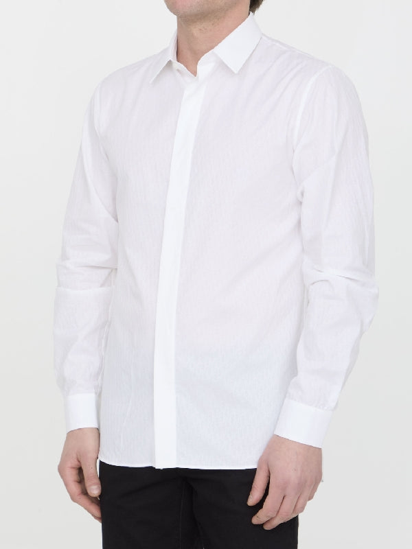 White Oblique Cotton Shirt