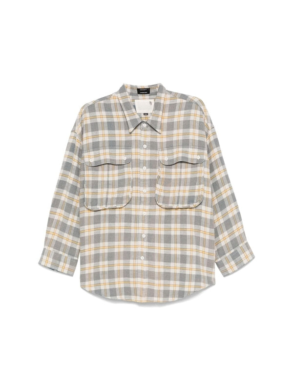 Check Pattern Double Pocket Cotton Shirt