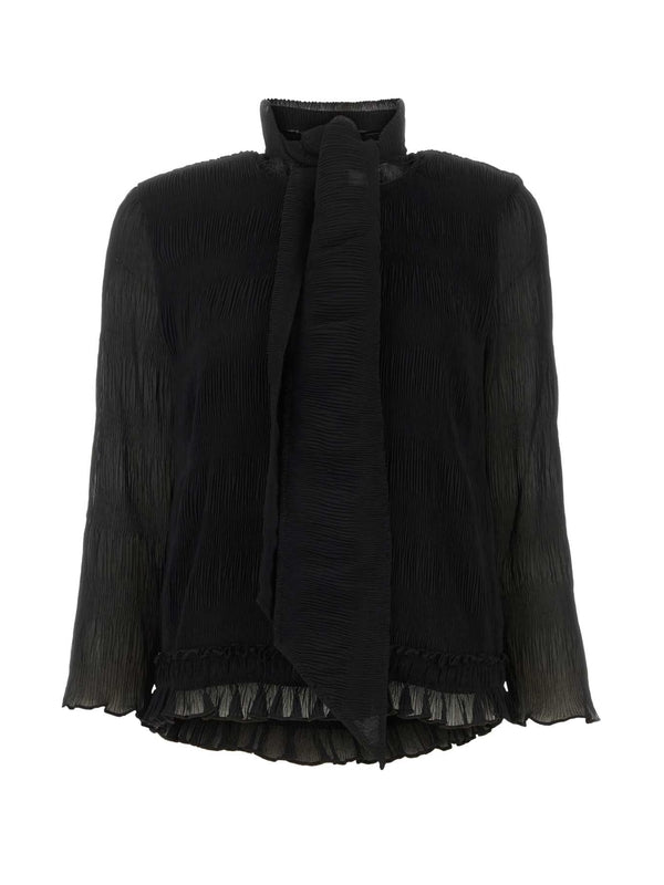 Scarf Neck Pleats Blouse