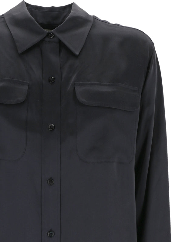 Flap Pocket Satin Shirt