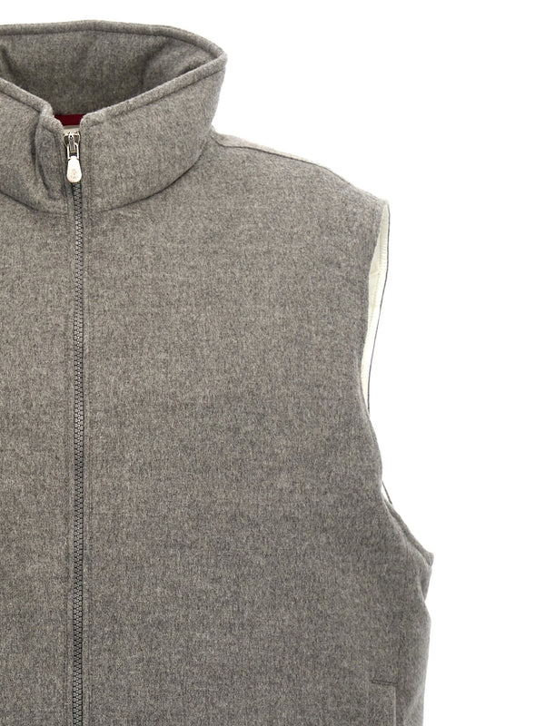 Highneck Cashmere Padding Vest