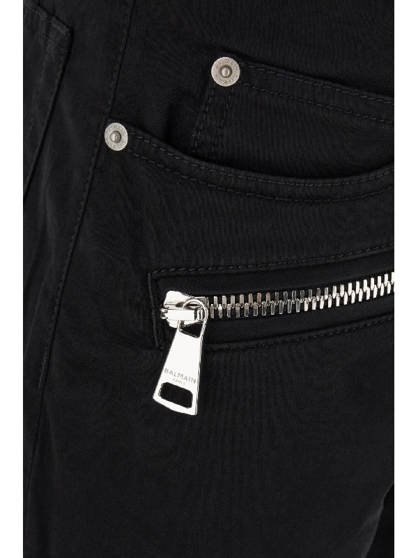 Zipper Cargo Slim Pants