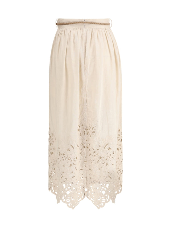 Wylie Embroidered Linen
  Skirt