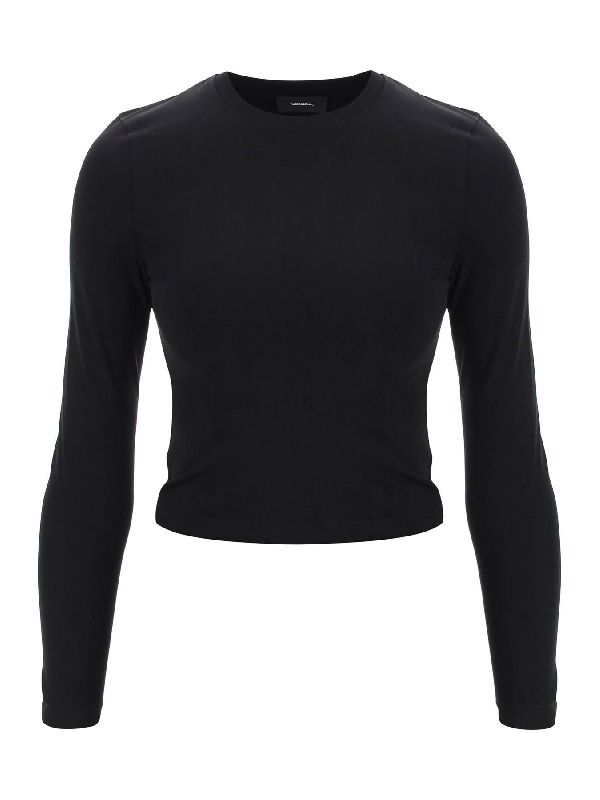 Black Crew Neck Long Sleeve Top