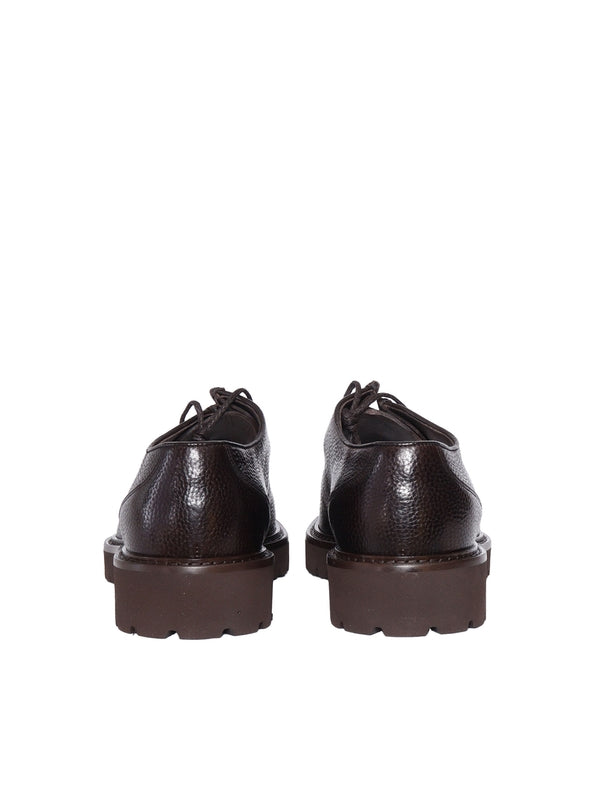 Brown Calfskin Lace-Up Shoes