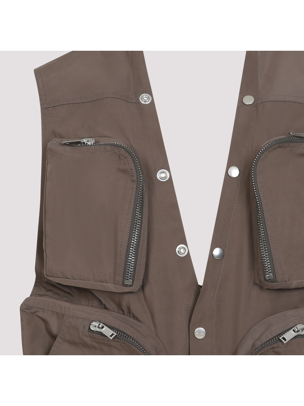 Cargo Pocket Detail Cotton Vest